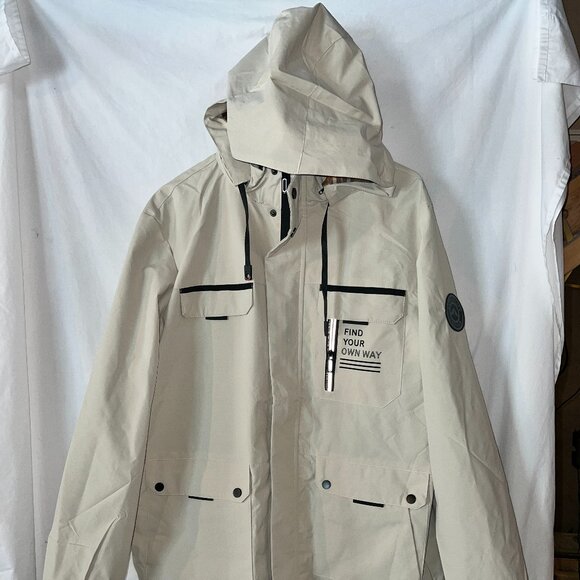 Leduntino Jacket XL Find Your Own Way Removable Hood Waterproof Raincoat Windbre - Picture 1 of 11